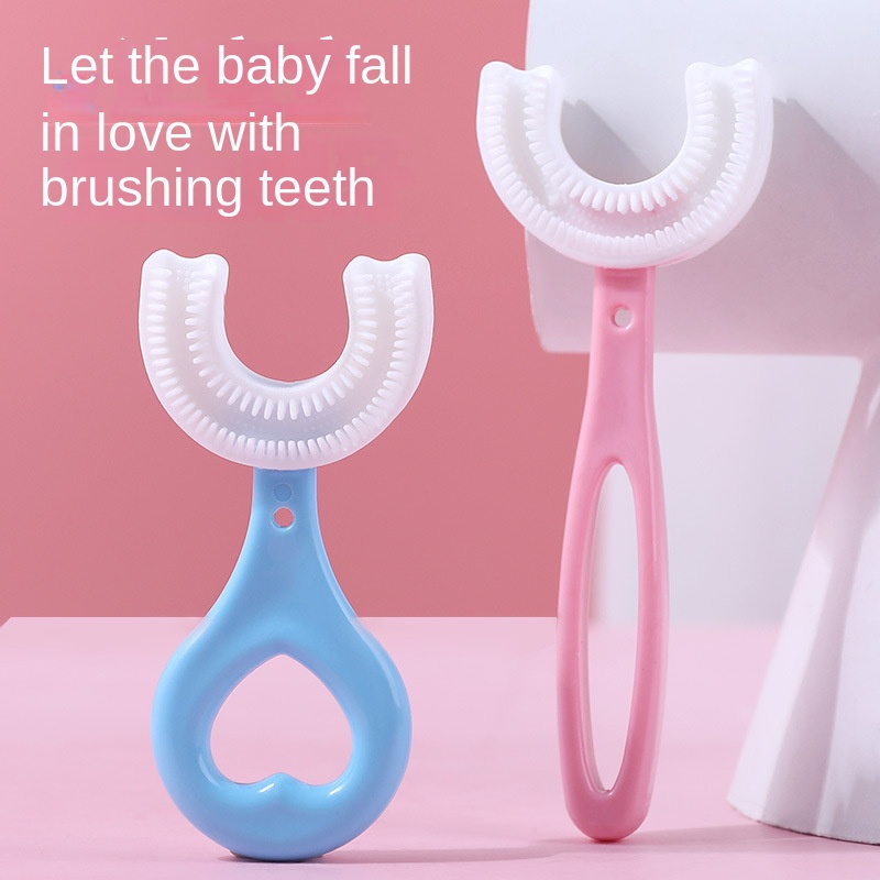 Bàn Chải Đánh Răng Silicon Lông Mềm Hình Chữ U Cho Bé Xyxb074
