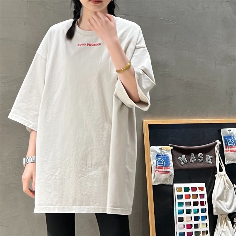 NRVP Áo Thun 100% Cotton Ngắn Tay Form Rộng Phong Cách Hàn Quốc Dành Cho Nữ
