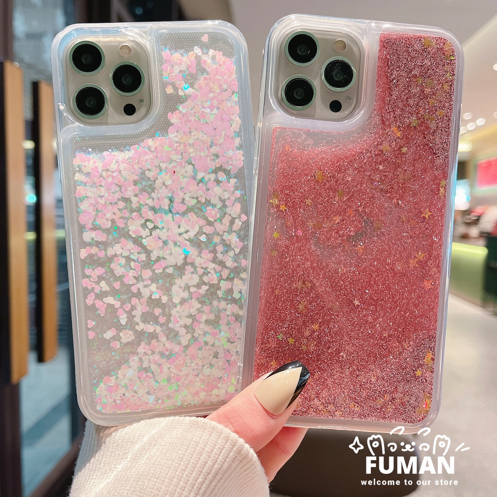 Ốp Điện Thoại TPU Silicon Mềm Phối Kim Tuyến Nước Hình Trái Tim Xiaomi Redmi Note 12 Pro 11 Pro 11s A1 Plus 10 Pro 10s 4G 5G