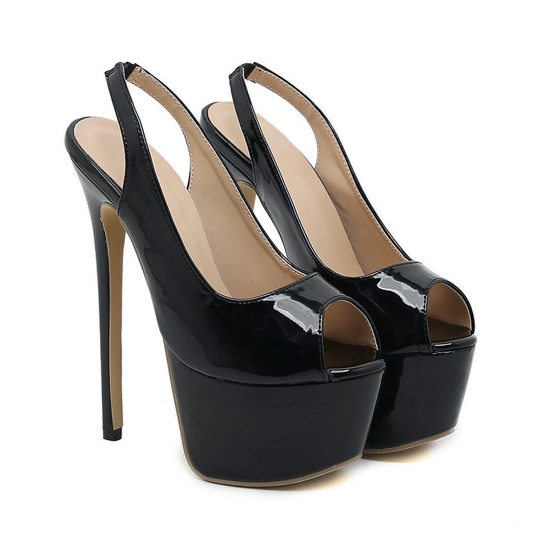 Giày Cao Gót 16cm Da Pu Đế Xuồng Thoải Mái Thời Trang Cho Nữ Size 35-42