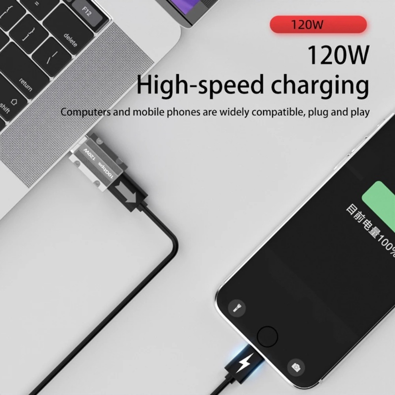 Cáp Chuyển Đổi 120W USB3.0 Sang Type-C 10Gbps Cho Điện Thoại / Máy Tính Bảng / Laptop