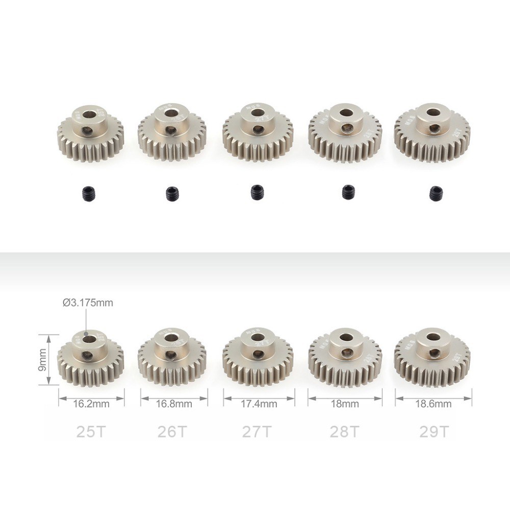 Trục Bánh Răng Kim Loại M0.6 3.175mm 13T 14T 15T 16T 17T 18T 19T 20T 21T 22T 23T 24T 25T 26T 27T 28T 29T 30T 31T 32T 33T 1 / 10