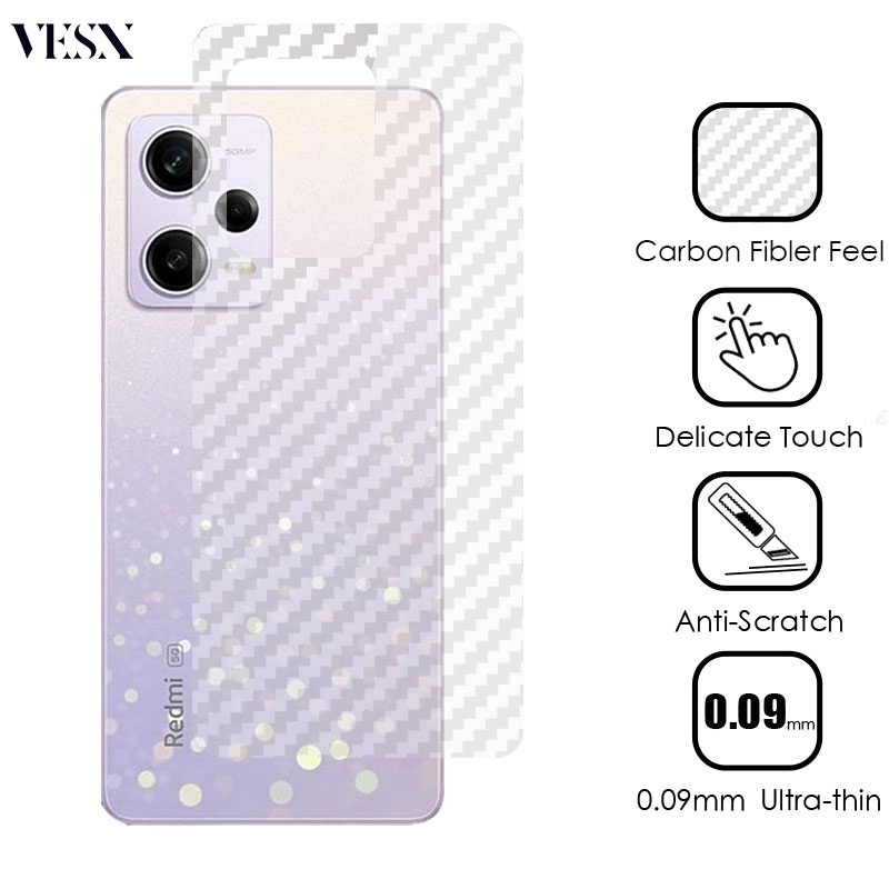 Miếng dán mặt lưng cacbon chống vân tay Cho Redmi Note 13 12 12s 11 11s 10 10s 9 9s 8 7 7s 6 Pro Max Plus 5G 4G 2023