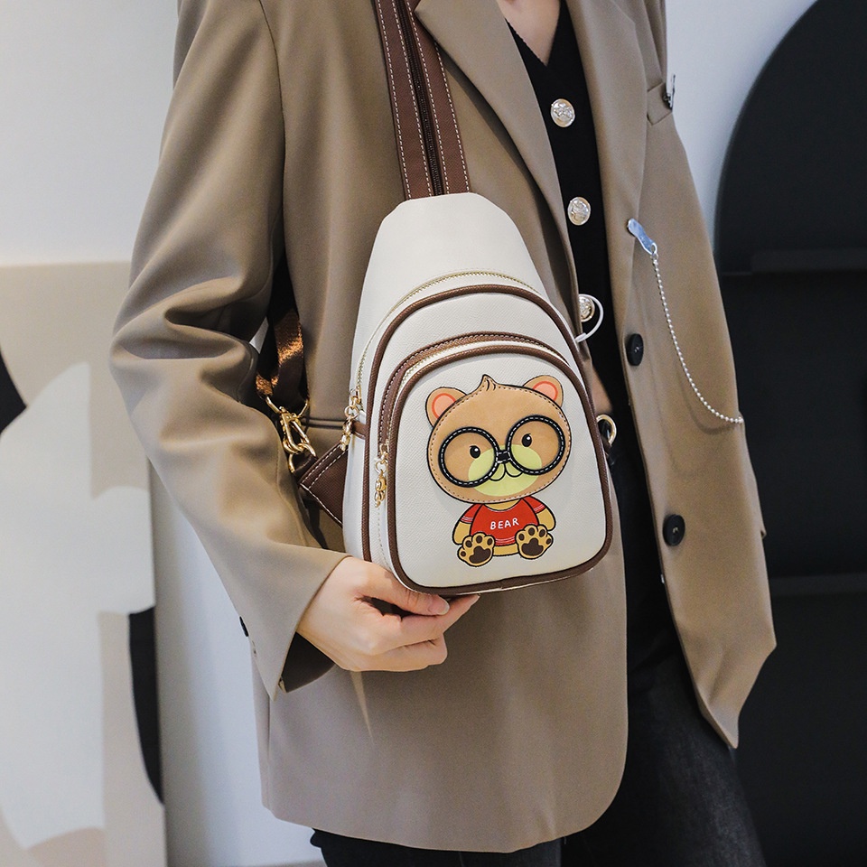 Túi đeo ngực cặp đôi thời trang Họa tiết hoạt hình Túi đeo vai đơn nam nữ