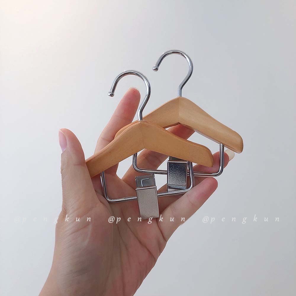 Móc Treo Quần Áo Mini Bằng Gỗ Trơn Kích Thước Nhỏ Sắp Xếp Gọn Gàng Cho Thú Cưng Chó Mèo