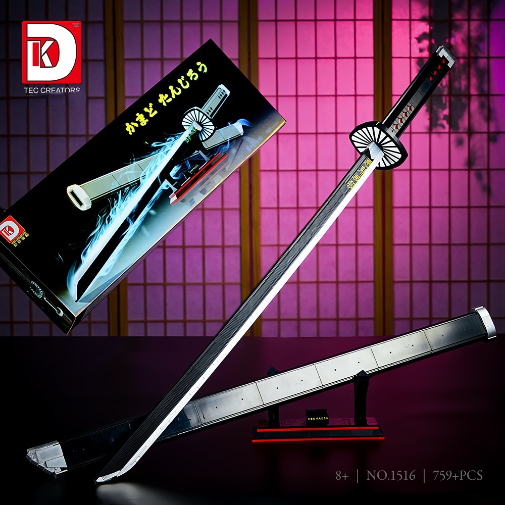Đồ chơi lắp ráp mô hình kiếm nhựa DK 1516 Tanjiro Kamado Sun Wheel Knife