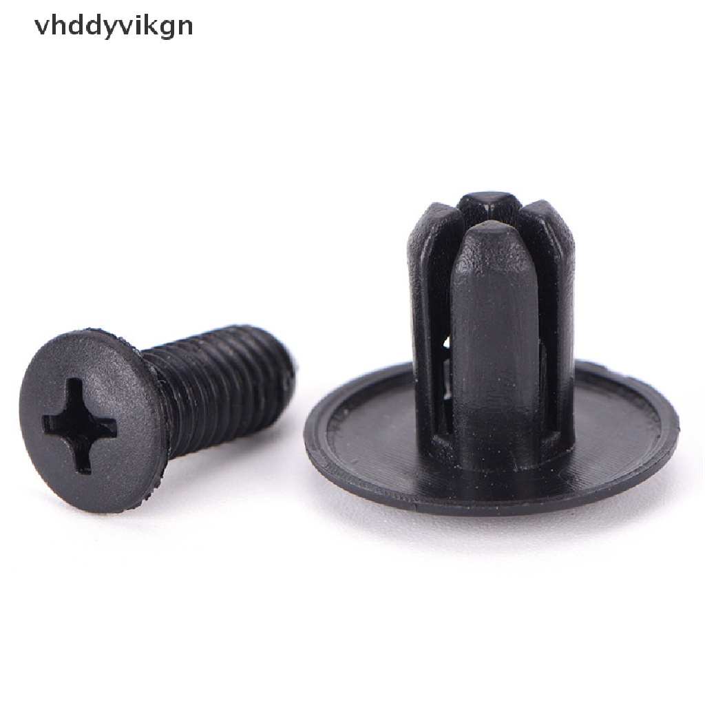 FENDER 50 Đinh Tán Nhựa 8mm Màu Đen Cho Lá Chắn Xe Hơi