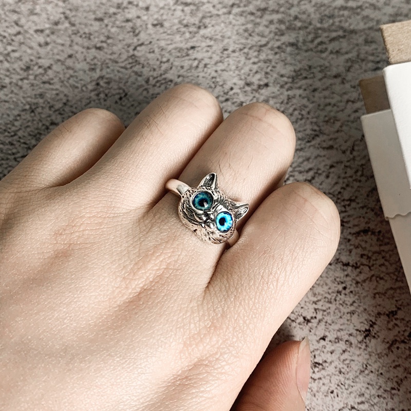 Nhẫn Hình Mắt Mèo 3d Mắt Quỷ Dễ Thương Có Thể Điều Chỉnh Cho Nữ