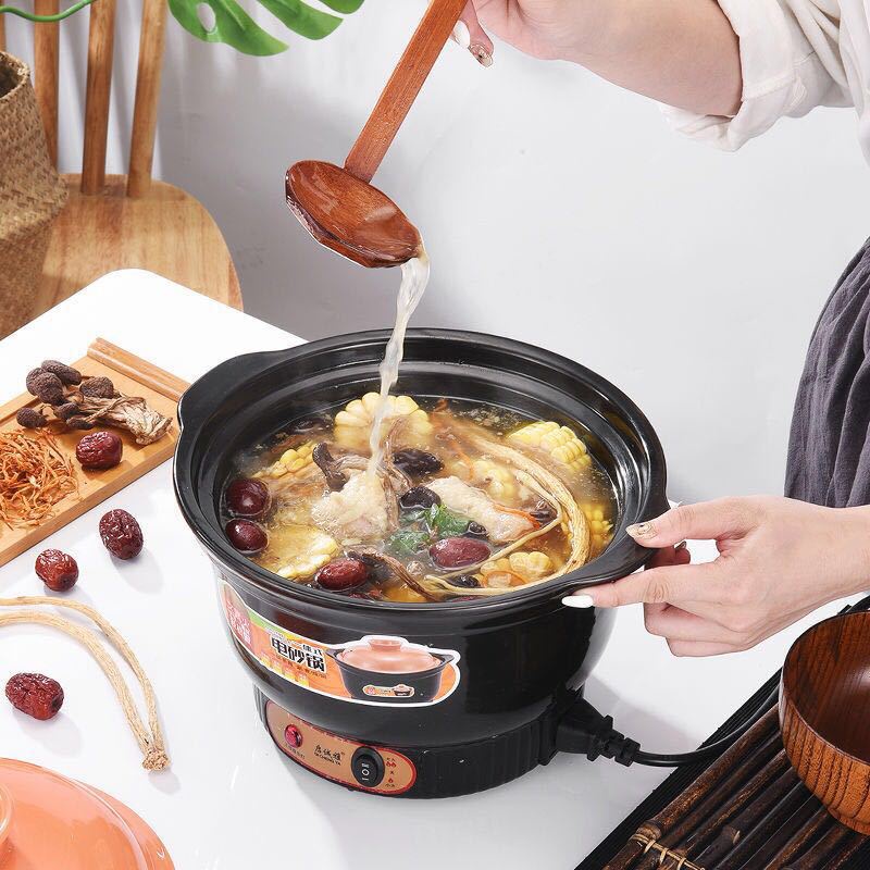 OLAYKS Nồi Hầm Thức Ăn Bằng Sứ Màu Trắng Đen Tiện Dụng
