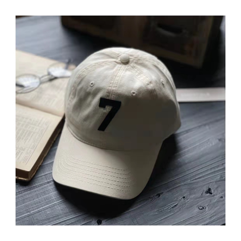 Mũ Lưỡi Trai ESSENTIALS  Vải Cotton Mềm Thêu Số 7 Thời Trang Cho Nam Và Nữ