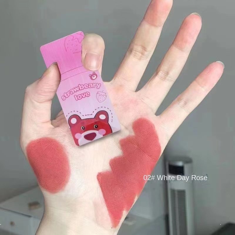 Son Kem Lì Chống Nước Lâu Phai Thiết Kế Vỏ Son Hình Gấu Dâu Tây Dễ Thương