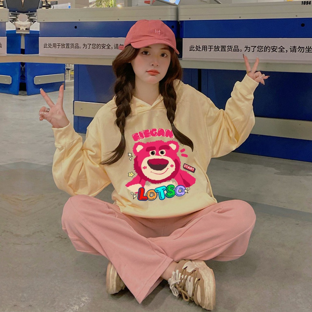 Áo Hoodie Nữ Gấu Dâu Vải Nỉ Bông Áo Hoodie Unisex Ken T-Shirt 1094 | BigBuy360 - bigbuy360.vn