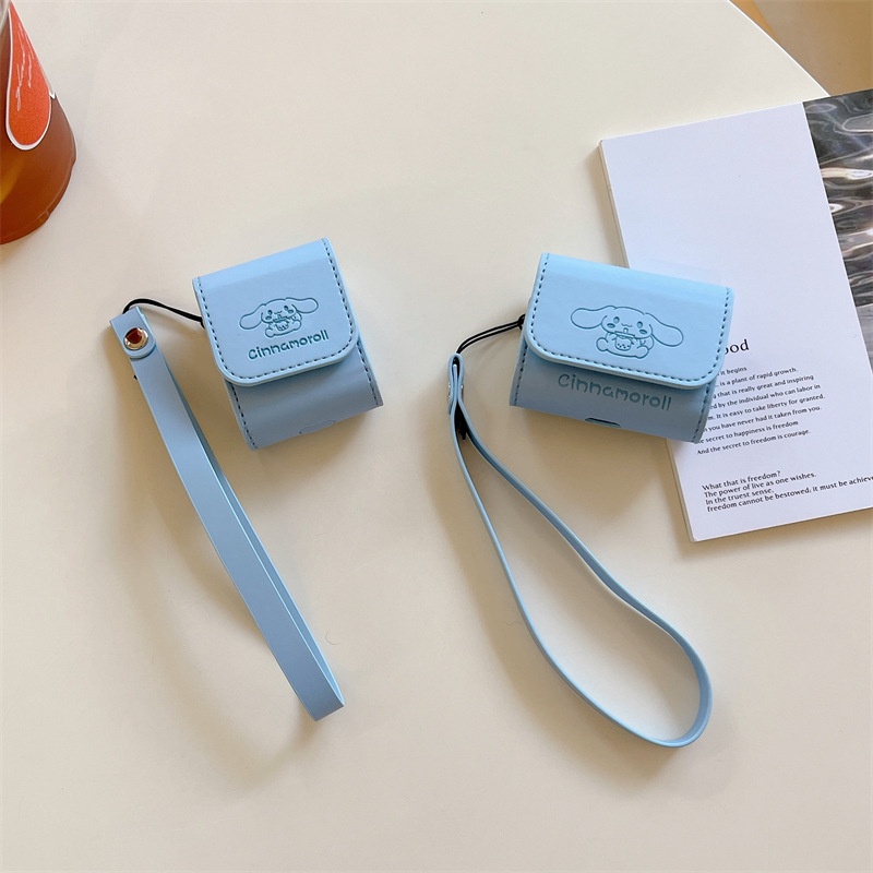 Vỏ Bảo Vệ Hộp Sạc Tai Nghe Airpod Pro 2 1 2 3 Pro 2 Bằng Da PU Hình Cinnamoroll Hoạt Hình Gắn Dây Đeo