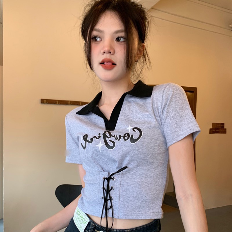 IELGY  Áo Thun Ngắn Tay In Chữ IELGY   Thời Trang Nữ