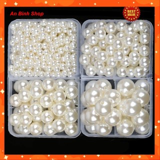 10g viên ngọc trai nhựa xi bóng sáng đẹp - hạt ngọc trai - hạt cườm xi có lỗ - vòng ngọc