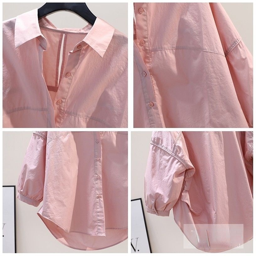 Áo Sơ Mi Cotton Tay Dài Dáng Rộng Màu Trơn Thời Trang Xuân Thu Hàng Mới Dành Cho Bạn Nữ