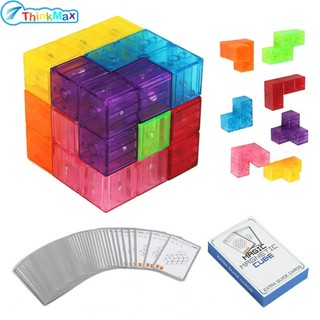 Thinkmax Hàng Có Sẵn Khối Nam Châm Ma Thuật 7 Viên Gạch Và 54 Thẻ Phát Triển Trí Thông Minh Cho Trẻ Em