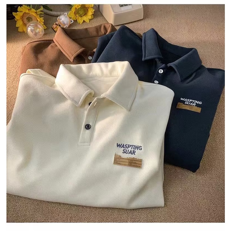 Áo Thun POLO Tay Ngắn Thêu Chữ Thời Trang Mùa Hè 2023 Dành Cho Nam Nữ