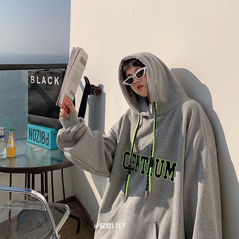 Hàng Có Sẵn Áo Hoodie Unisex Oversize Phong Cách Hàn Quốc