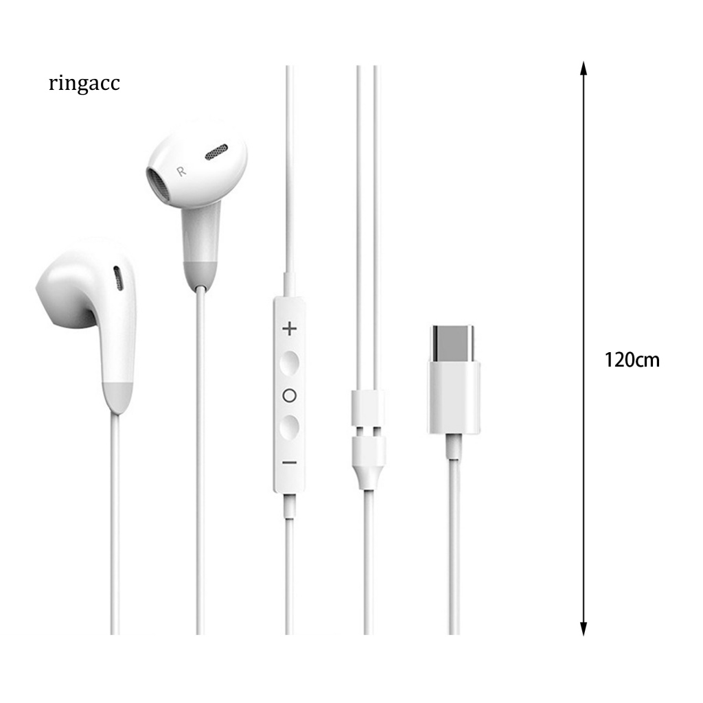 Tai Nghe Nhét Tai RGA ABS Có Dây Kèm Mic Loại C Chuyên Dụng Cho iOS Android Huawei