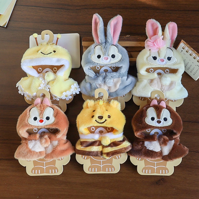 Búp Bê Em Bé Mặc Áo Choàng Hình Gấu Pooh / Thỏ Dễ Thương 10CM