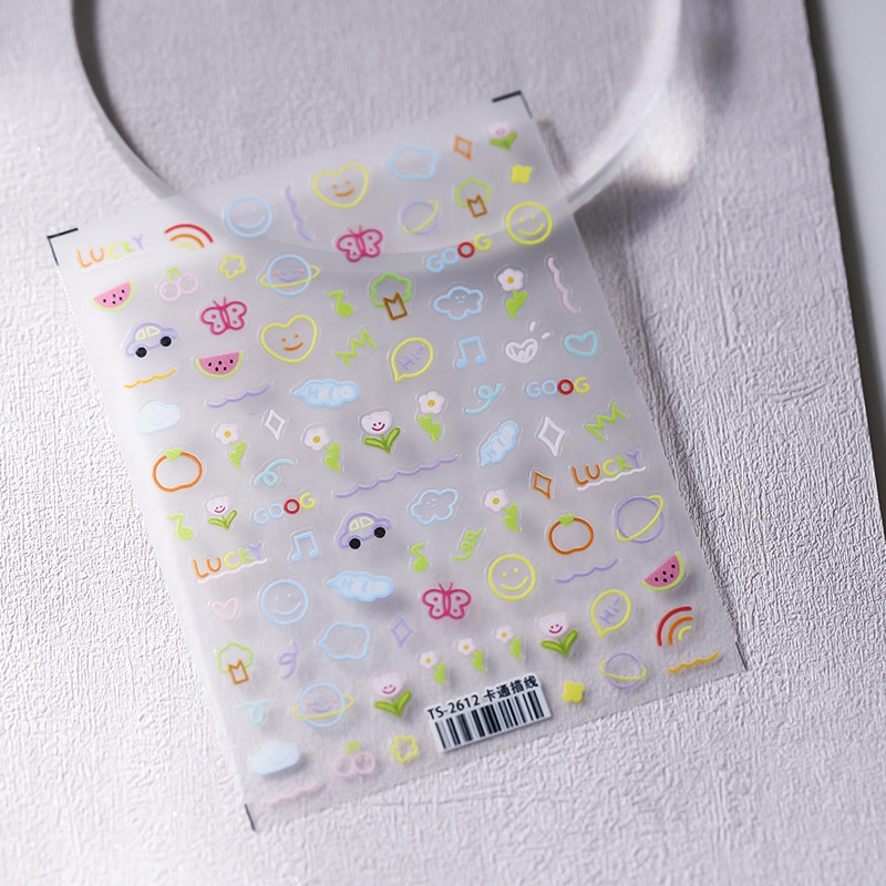 Miếng Dán Trang Trí Móng Tay Họa Tiết Hoạt Hình Dễ Thương TS-2611