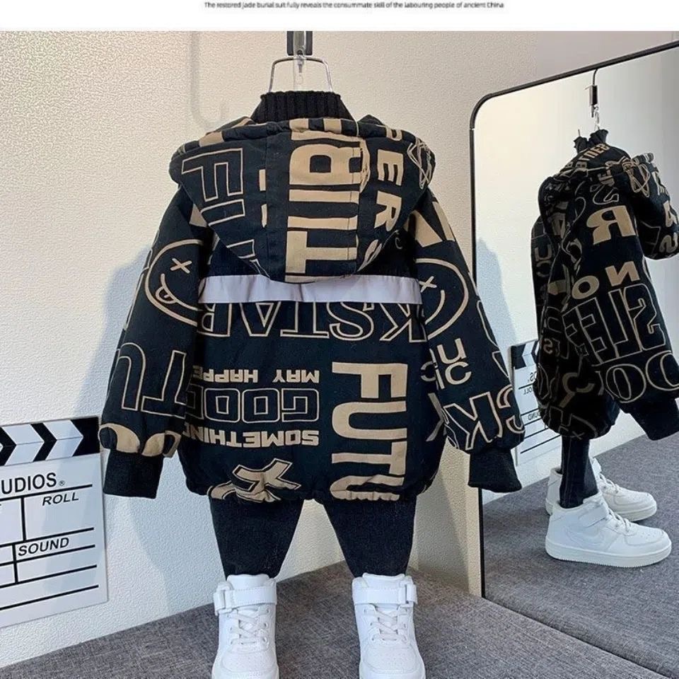 Áo Khoác Lót Lông Cừu Dày Giữ Ấm Mùa Thu Đông Cho Bé Trai Quacom