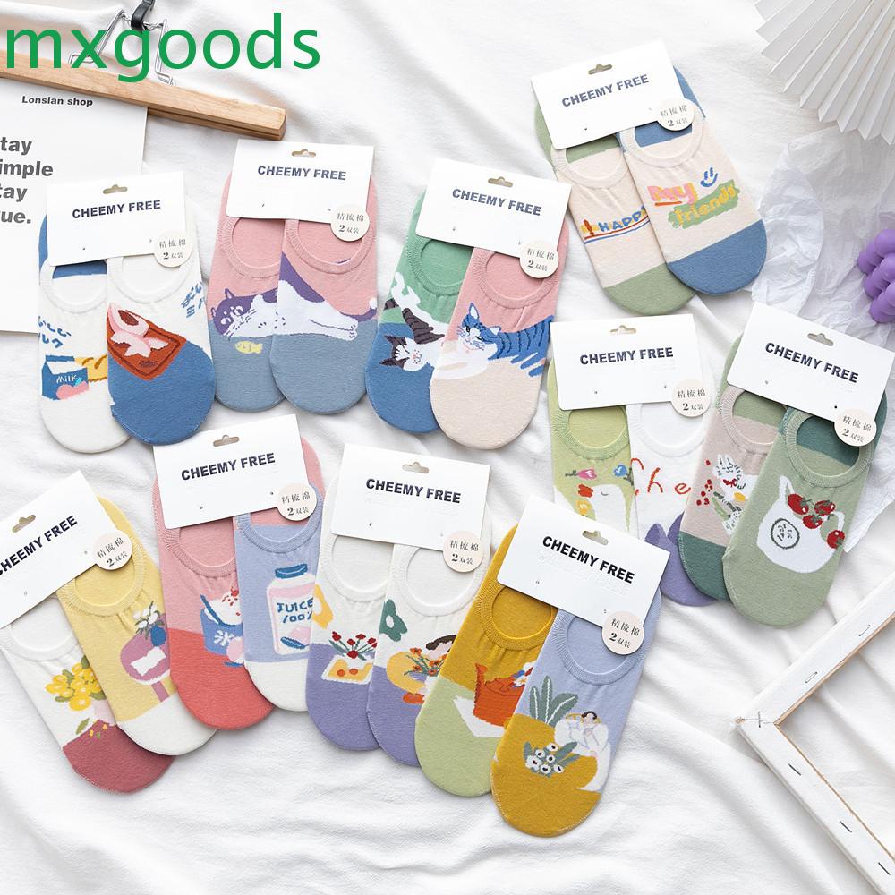 Tất Cotton Hoạ Tiết Mèo Đáng Yêu Cho Nữ