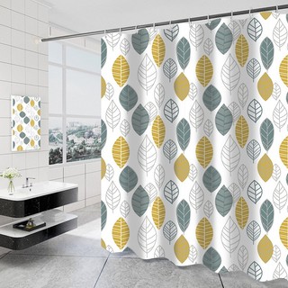 100g /㎡rèm che bồn tắm chất liệu polyester dày chống thấm nước họa tiết lá
