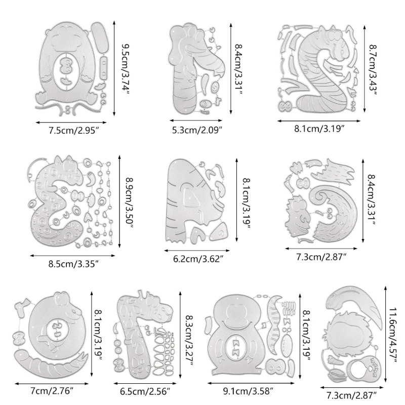 Khuôn Cắt Giấy Kim Loại Trang Trí Hình Động Vật Ngộ Nghĩnh