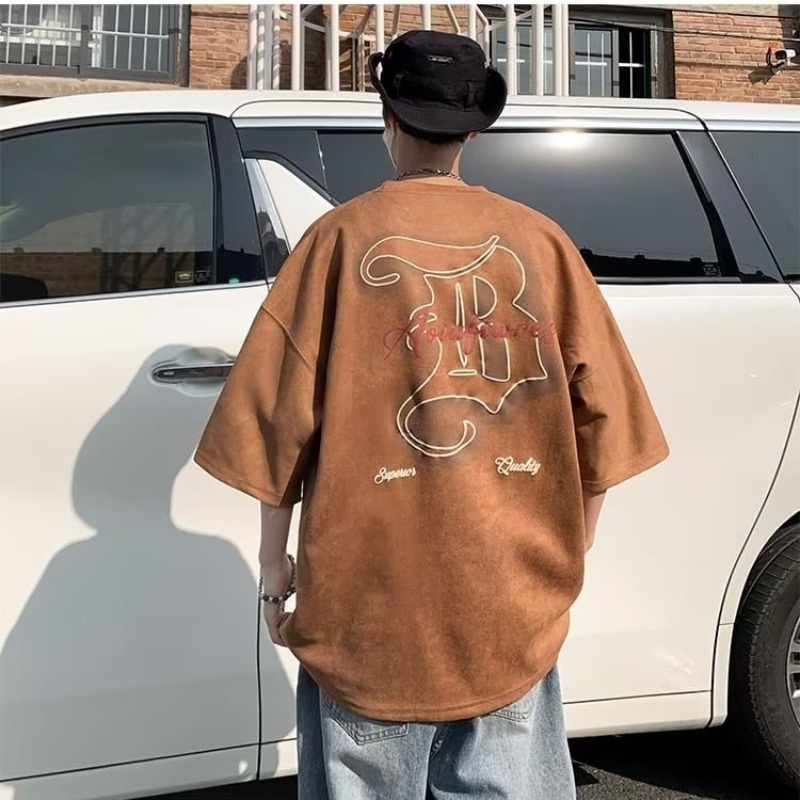 M-8XL áo phông nam big size Áo Thun cotton oversize Tay Ngắn Cổ Tròn In Chữ graffiti Nâng Cao Cho Nam