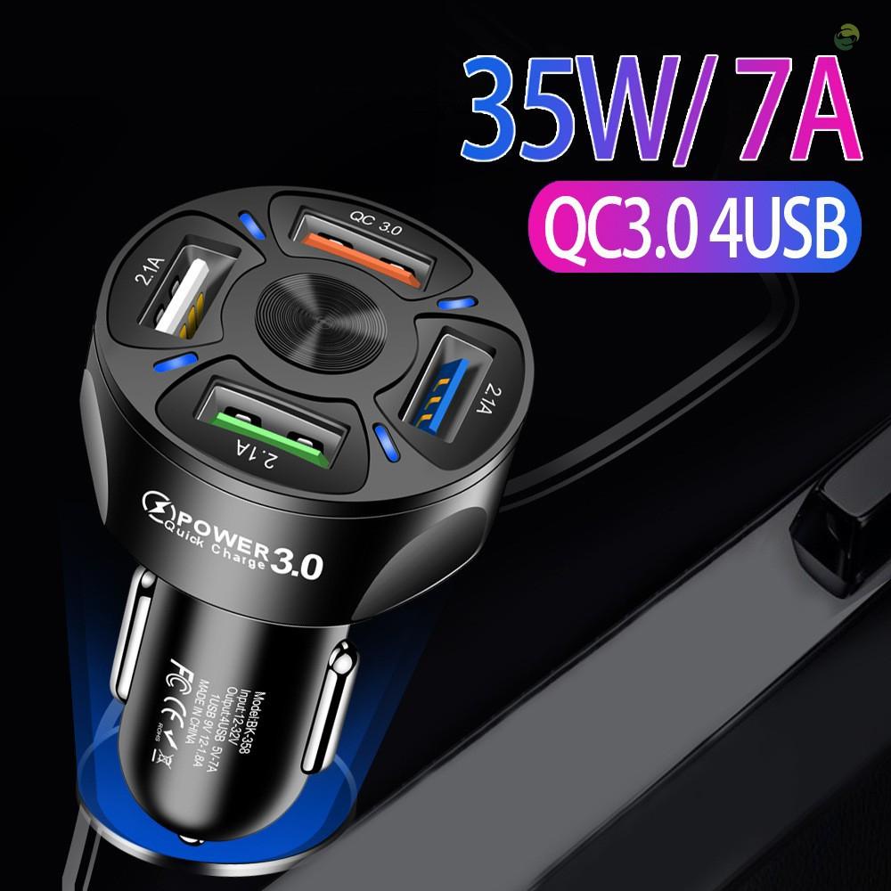 Thiết Bị Sạc Nhanh USB 4 Trong 1 7A 35W Có Đèn LED Cho Xe SUV 12-32V