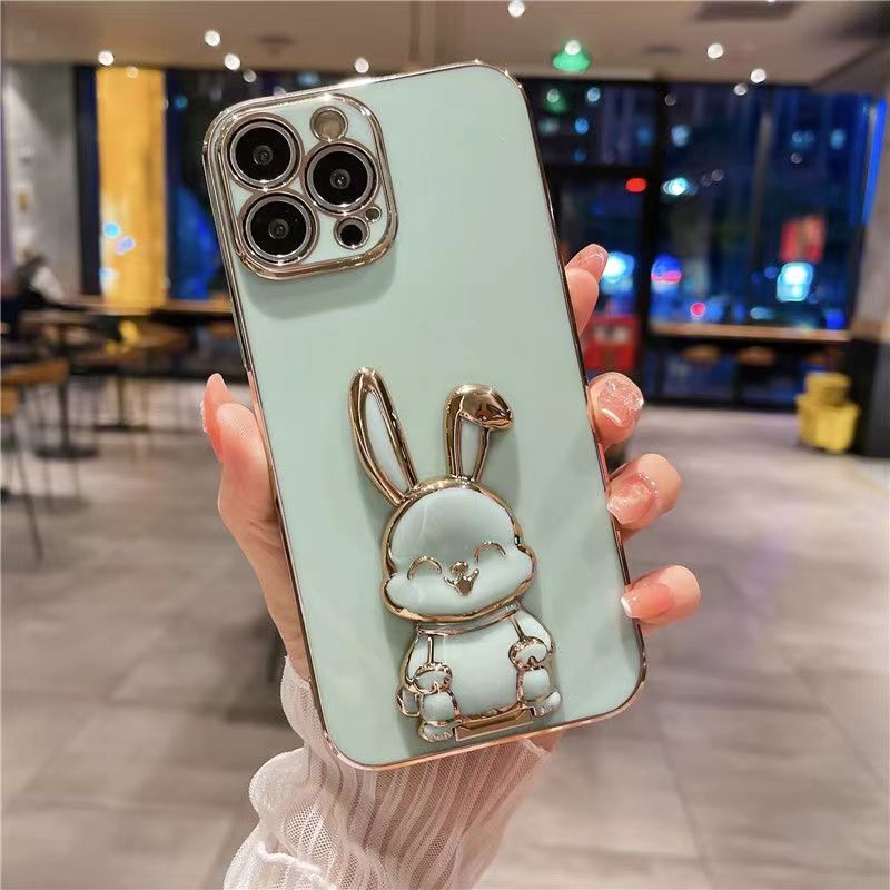 Ốp Điện Thoại Silicone Dẻo Mạ Viền Hình Thỏ Đáng Yêu Cho Samsung S10 S10 Plus Note20 Note20 Ultra Note10 Note10 Pro