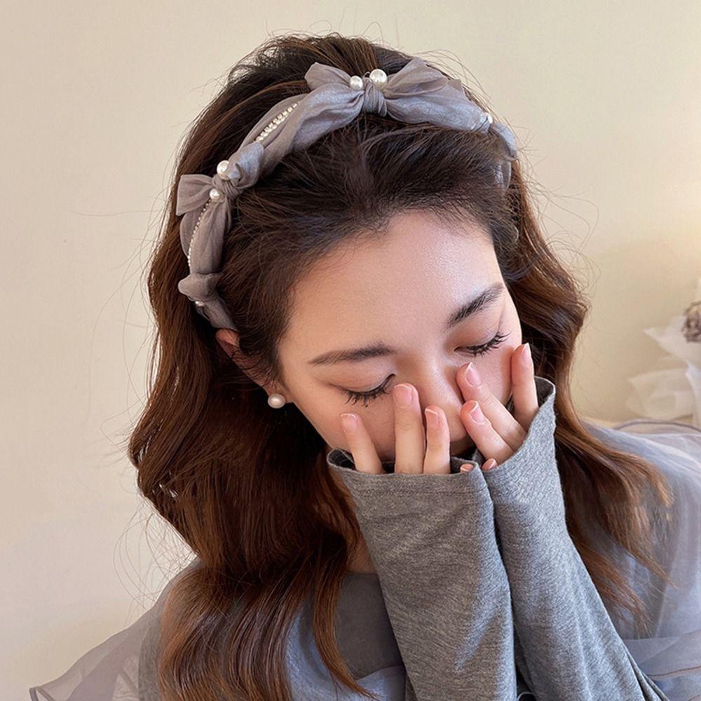 DANES Băng Đô Cài Tóc Đính Nơ Phong Cách Retro Cá Tính Cho Nữ