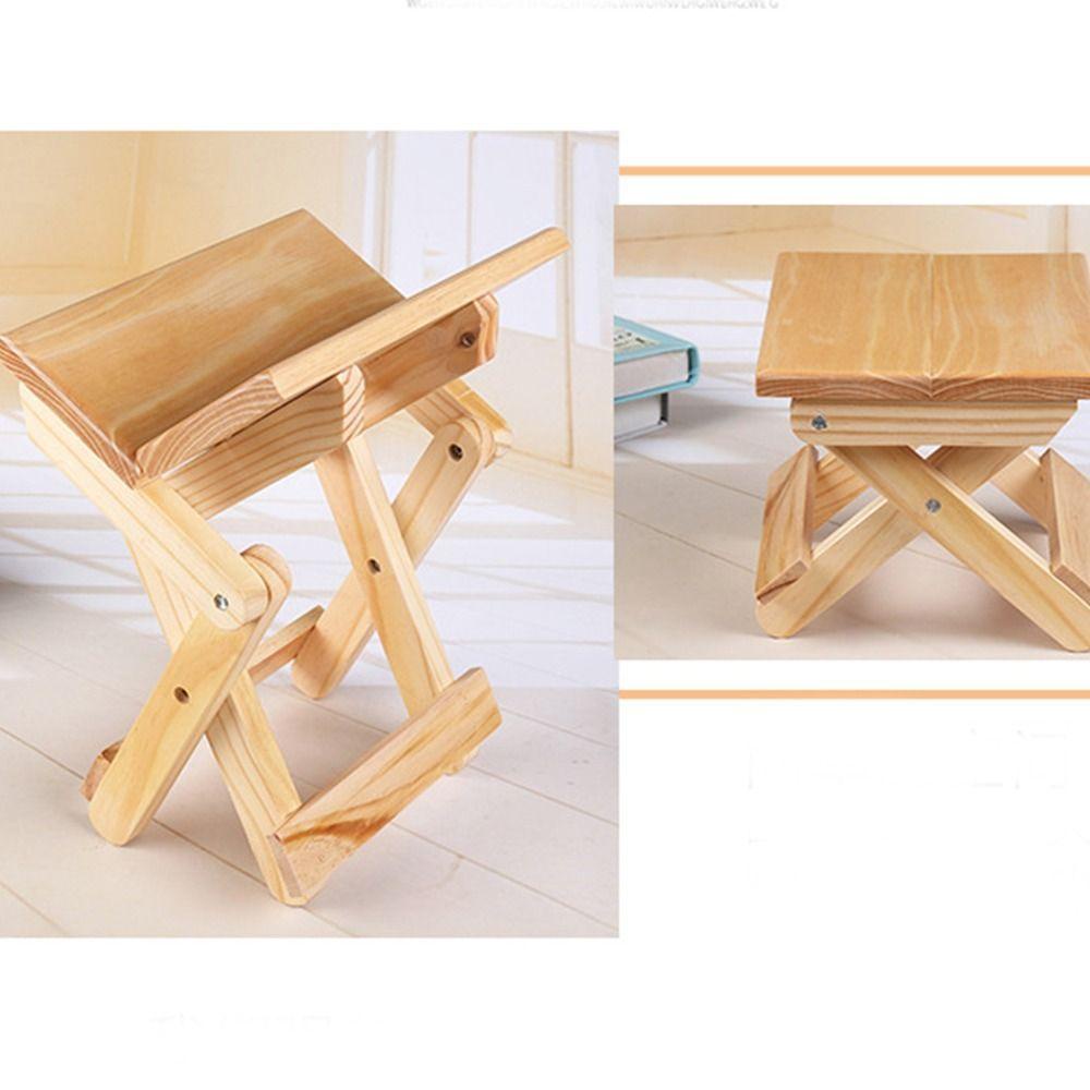 Ghế Đẩu Vuông Bằng Gỗ Có Thể Gấp Gọn Tiện Dụng Khi Đi Câu Cá / Cắm Trại