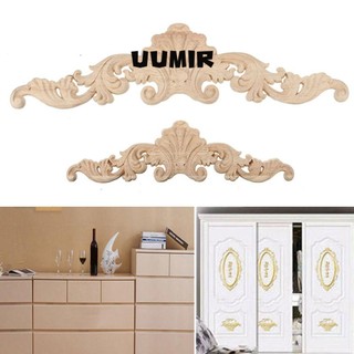 UUMIR Bộ 1 / 2 Miếng Gỗ Chạm Khắc Hoa Văn Dùng Trang Trí Góc Tủ Gỗ