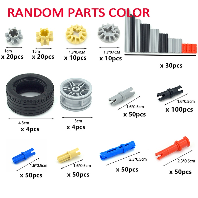 Bộ 638 Cái Trục Bánh Răng Chéo Cho Xe Lửa Đồ Chơi Tương thích với LEGO