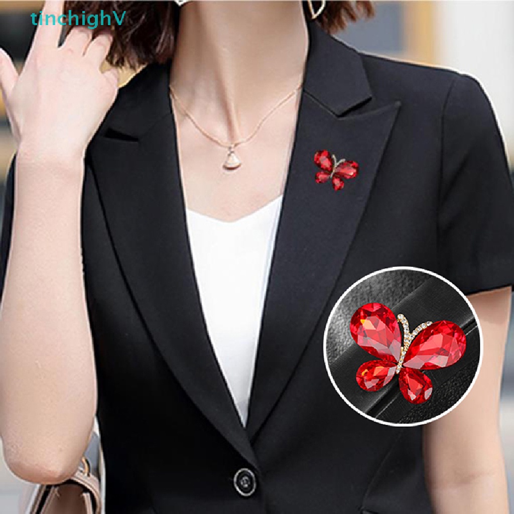Ghim Cài Áo Hình Bướm Đính Đá Pha Lê Thời Trang