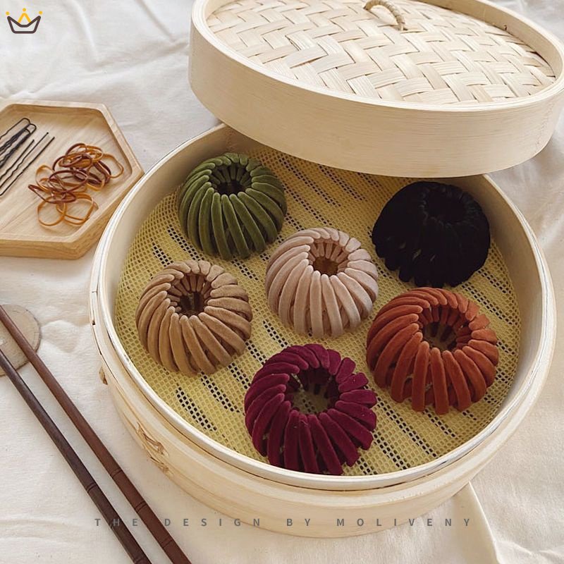 Kẹp Tóc Vải Nhung Hình Tổ Chim Phong Cách Hàn Quốc Cho Nữ