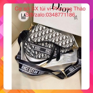 Túi xách nữ D.i.o.r Yên Ngựa Thổ Cẩm Size 22