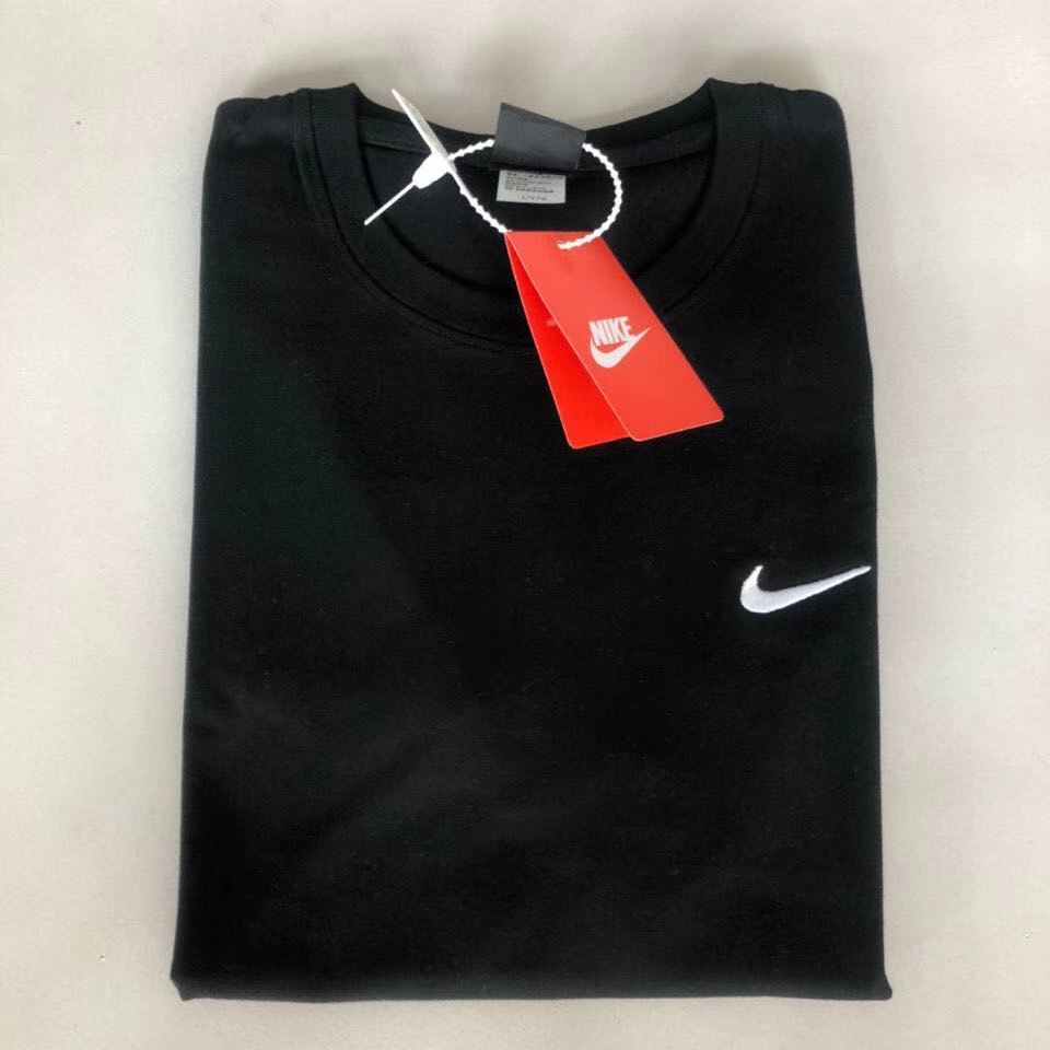 Cặp Áo Thun cotton Nguyên Chất Thêu Chữ NK Tay Ngắn Dáng Rộng Móc Hàng Trăm lap + Thẻ Treo Cho Cặp Đôi