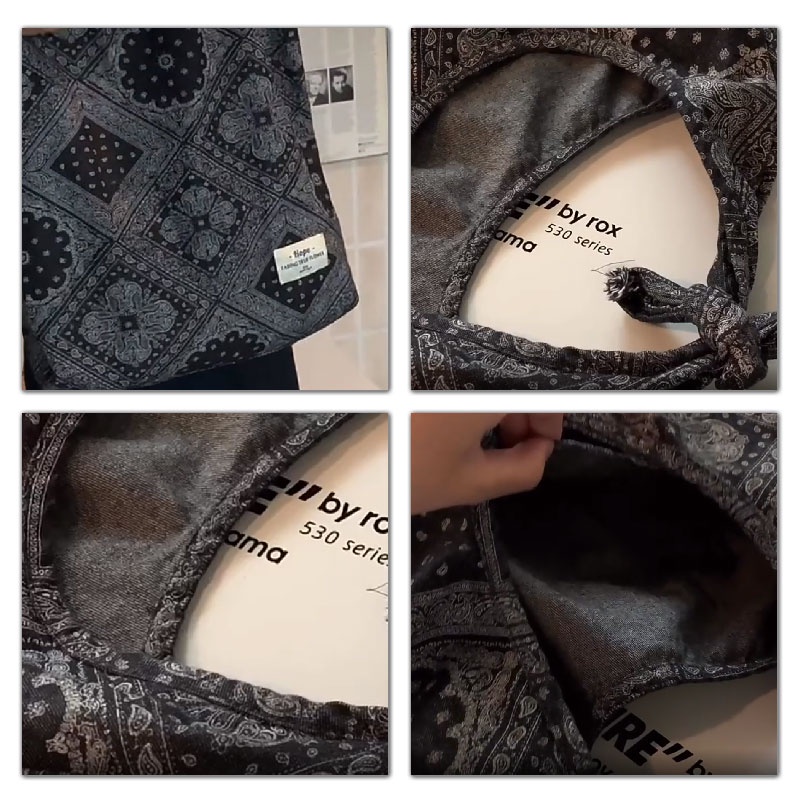 MISCHA Túi Xách Canvas Cỡ Lớn In Họa Tiết Phong Cách Retro Thời Trang Hàn Quốc Cho Nữ