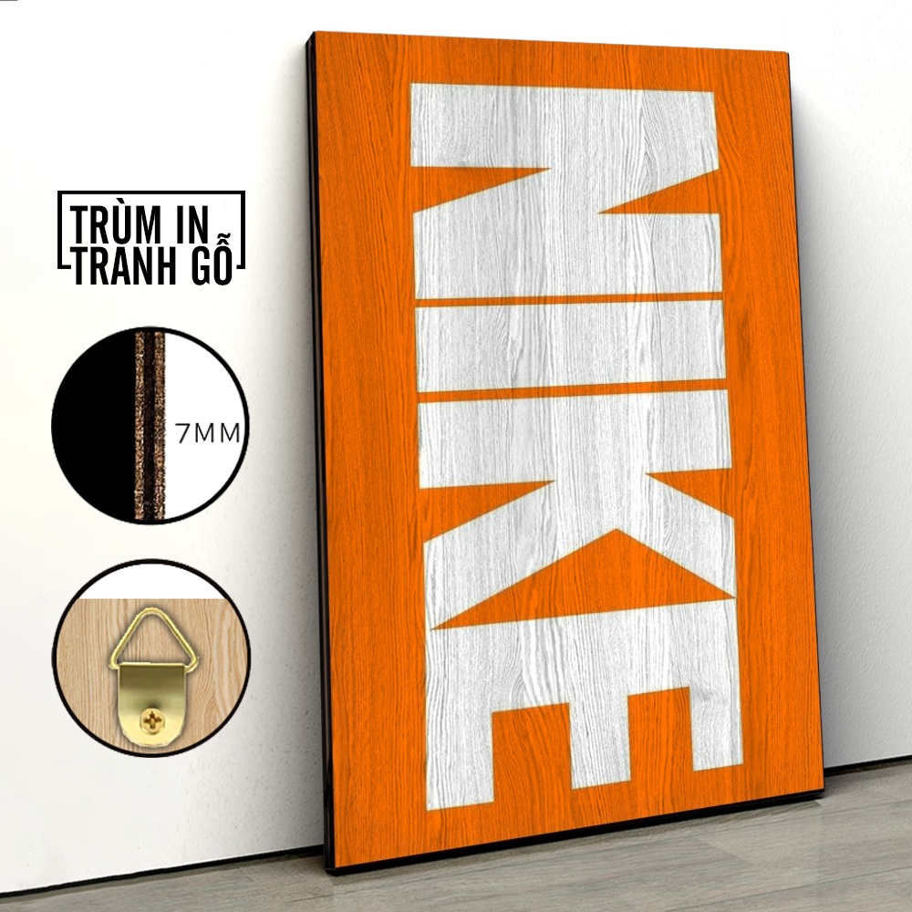 Tranh in gỗ trang trí nội thất Họa Tiết Hộp Giày Của Nike decor phòng ngủ phòng khách văn phòng