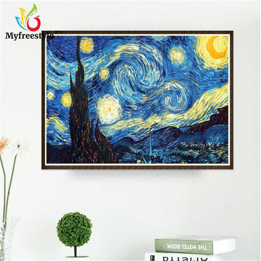 40 x 30cm Tranh Đính Đá Kim Cương Toàn Bộ 5D Diy Hình Vẽ Bầu Trời Đêm