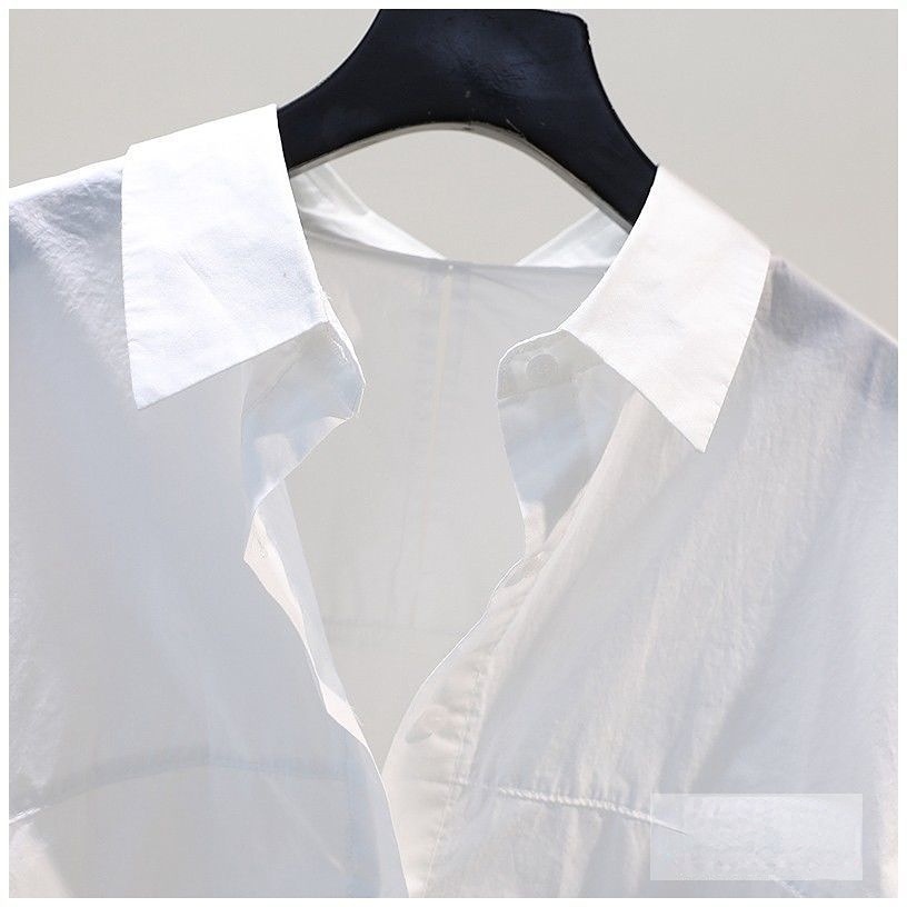 Áo Sơ Mi Cotton Tay Dài Dáng Rộng Màu Trơn Thời Trang Xuân Thu Hàng Mới Dành Cho Bạn Nữ