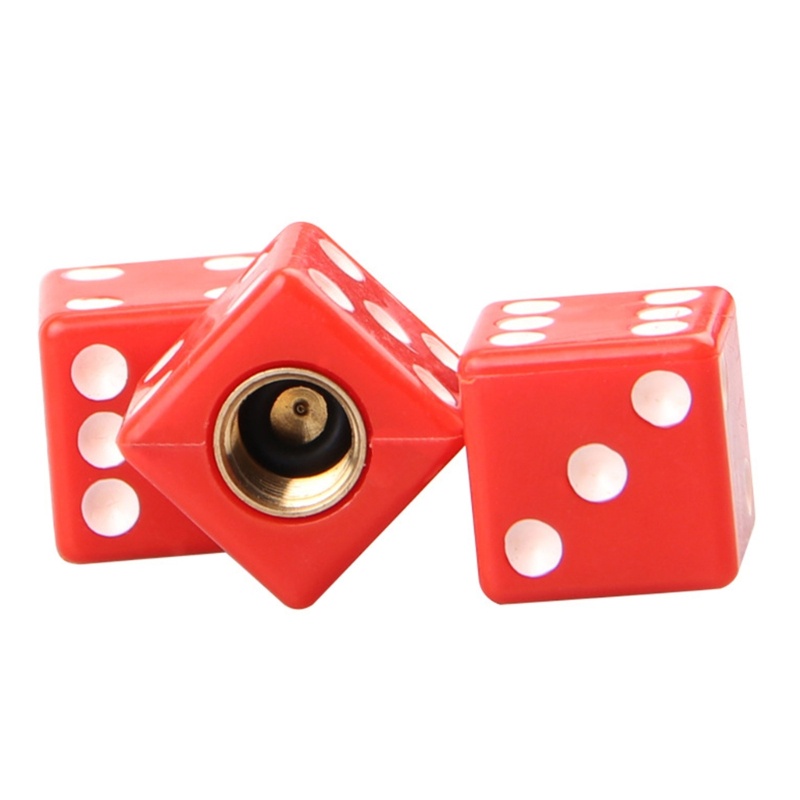 4 Nắp Van Bánh Xe Hơi Hình Xúc Xắc Chống Bụi