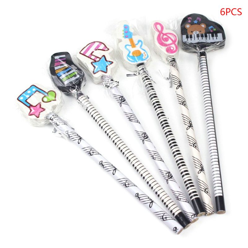 Set 6 Bút Chì 2B Hình Nốt Nhạc Xinh Xắn
