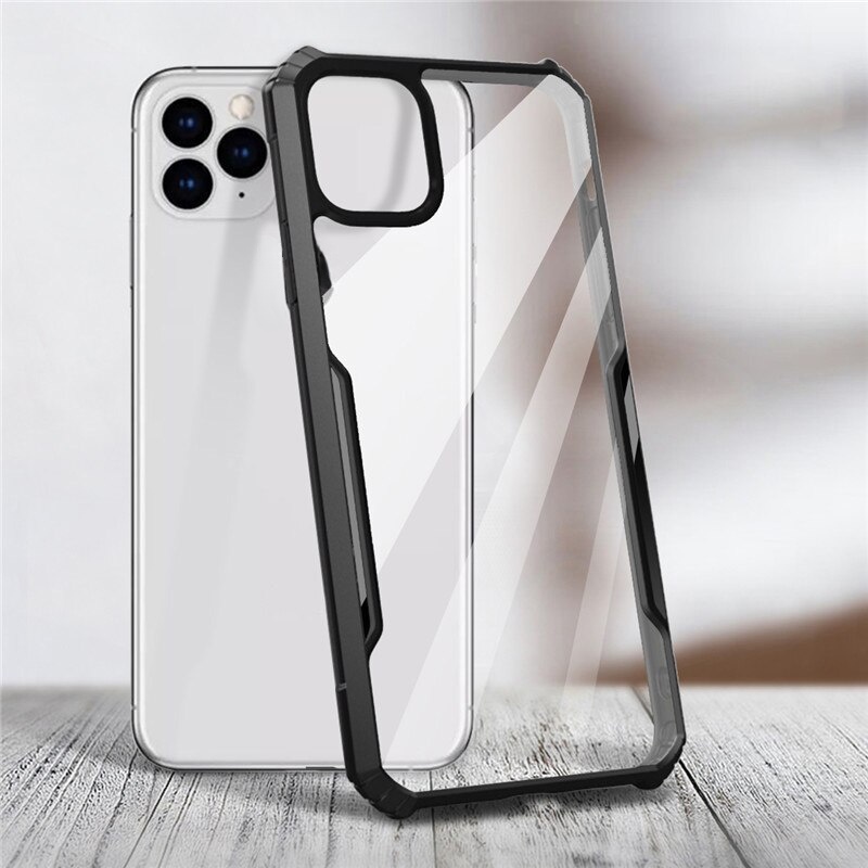 Ốp điện thoại acrylic chống sốc thích hợp cho iPhone 12 11 Pro Max Mini XR XS Max 7 8 Plus SE
