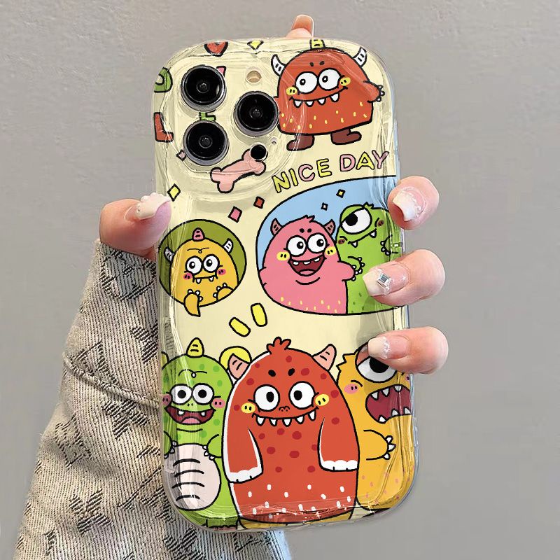 ✅Ốp Điện Thoại Mềm Trong Suốt Viền Cong Hình Quái Vật Chống Sốc Cho iPhone14 / 13promax 12 / 11 7 / 8p xs / xr Găng Tay 6U4G4G 6U4G Chất Lượng Cao