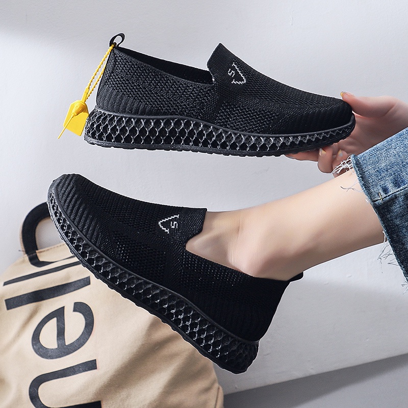 Hàng Có Sẵn Giày Lười Đế Bằng Thoáng Khí Thoải Mái Mùa Hè Có size Lớn Cho Nữ